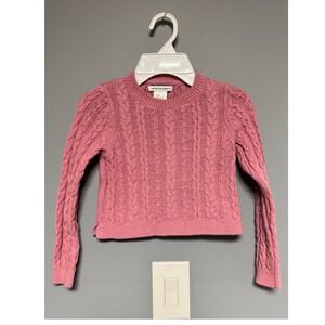 Cupcakes and Cashmere Girls Pink Cable Knit Sweater Size 5 Cozy Boho Preppy